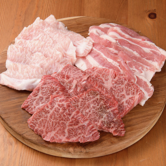 お得な焼肉セット(黒毛和牛、国産豚)400g